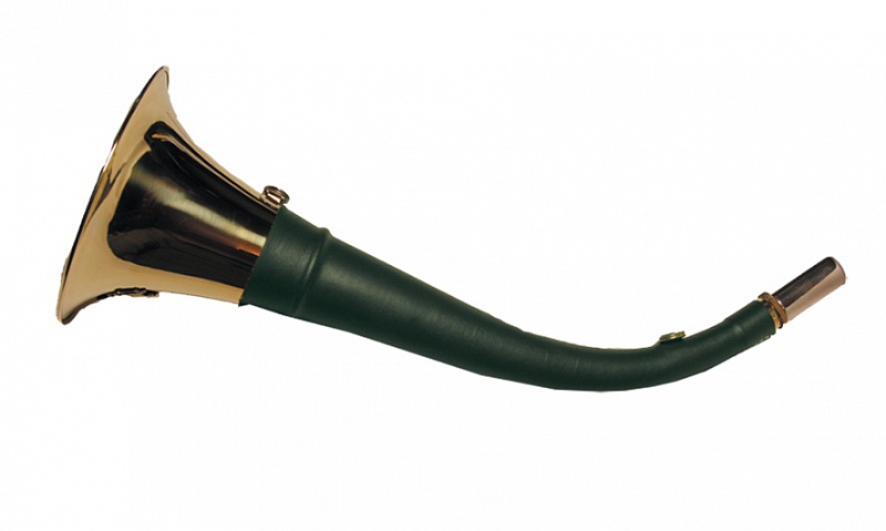 Горн охотничий (кож.отд., 30см., кругл., темн.зел.)