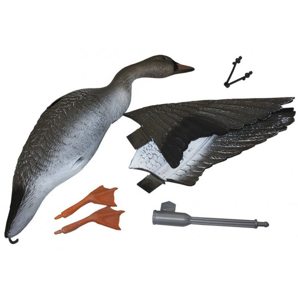 Чучело ГУСЬ гуменник (летящий, креп. на палку. подвижн. крылья.)